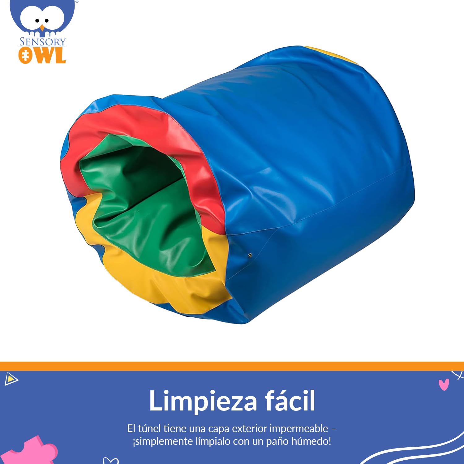 Túnel De Juego Infantil para Niños Puff Grande 90 x 70 cm Túnel Sensorial Impermeable Bolitas De Poliestireno Conciencia Corporal Alivio del Estrés Ansiedad