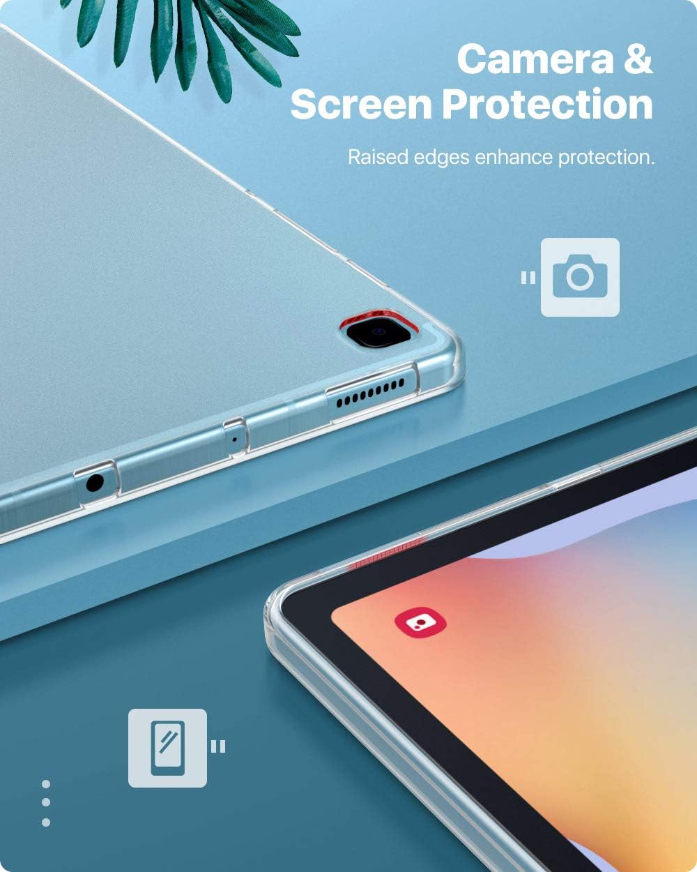 MoKo Case Compatible with Galaxy Tab S6 Lite 2020, TPU Shock-Proof Soft Flexible Smart Tablet Shell Cover Case Fits Samsung Galaxy Tab S6 Lite 10.4 2020 SM-P610/P615 ONLY – Frosted Clear