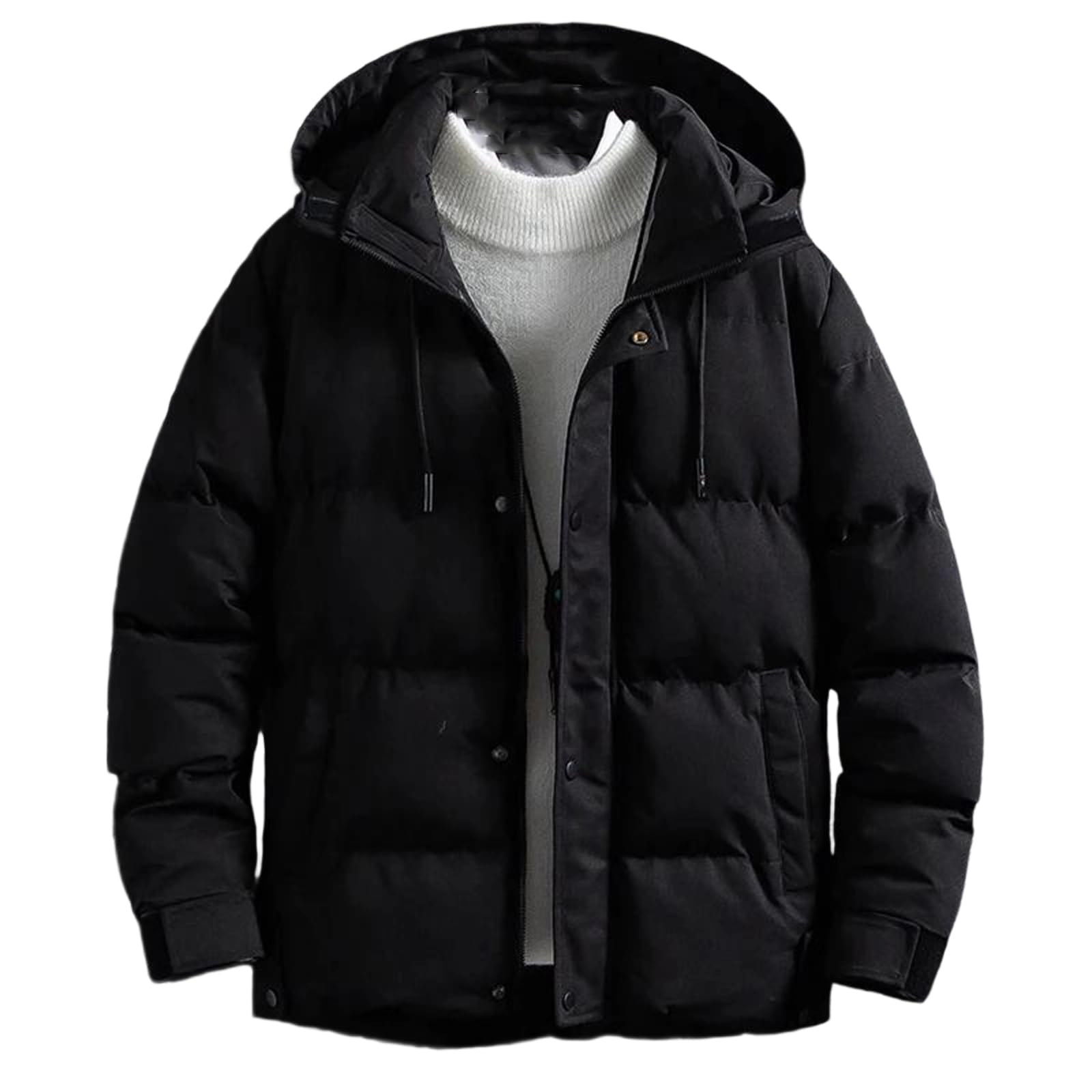 Parka d'hiver à manches longues homme veste chaude unie