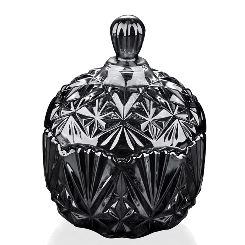 Posacenere in vetro trasparente, Posacenere in vetro cristallo con coperchio Vassoio for cenere da fumo tavolo for interni ed esterni multicolore(Black)