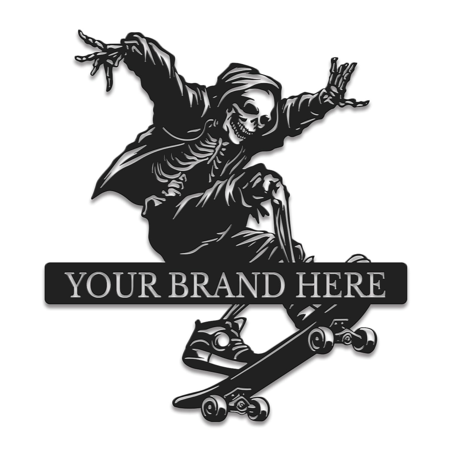 Personalized Skateboard Metal Sign, Custom Skater Wall Art, Teen Room Decor, Durable Metal Name Plaque for Skateboard Lovers (Style-7)