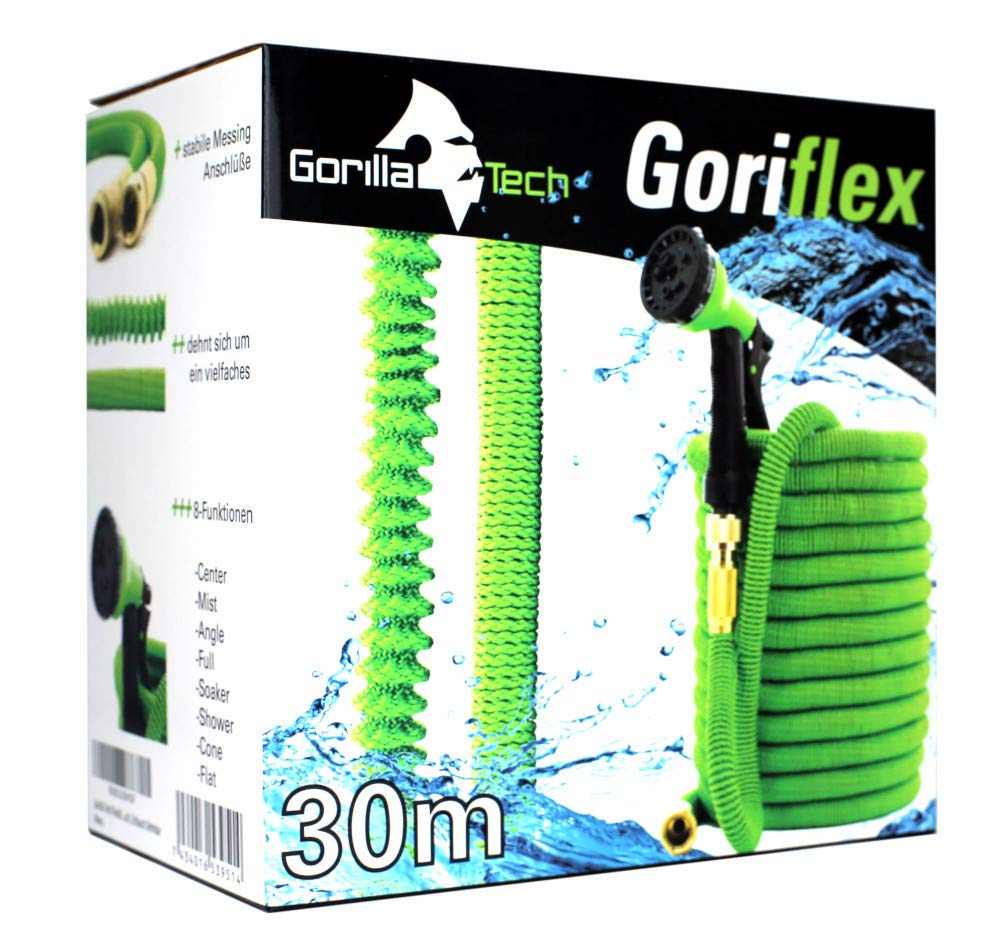 Goriflex Flexibler Gartenschlauch 30m von Gorilla Tech aus Deutschland - Flexischlauch, Flexi Wonder, Dehnbar