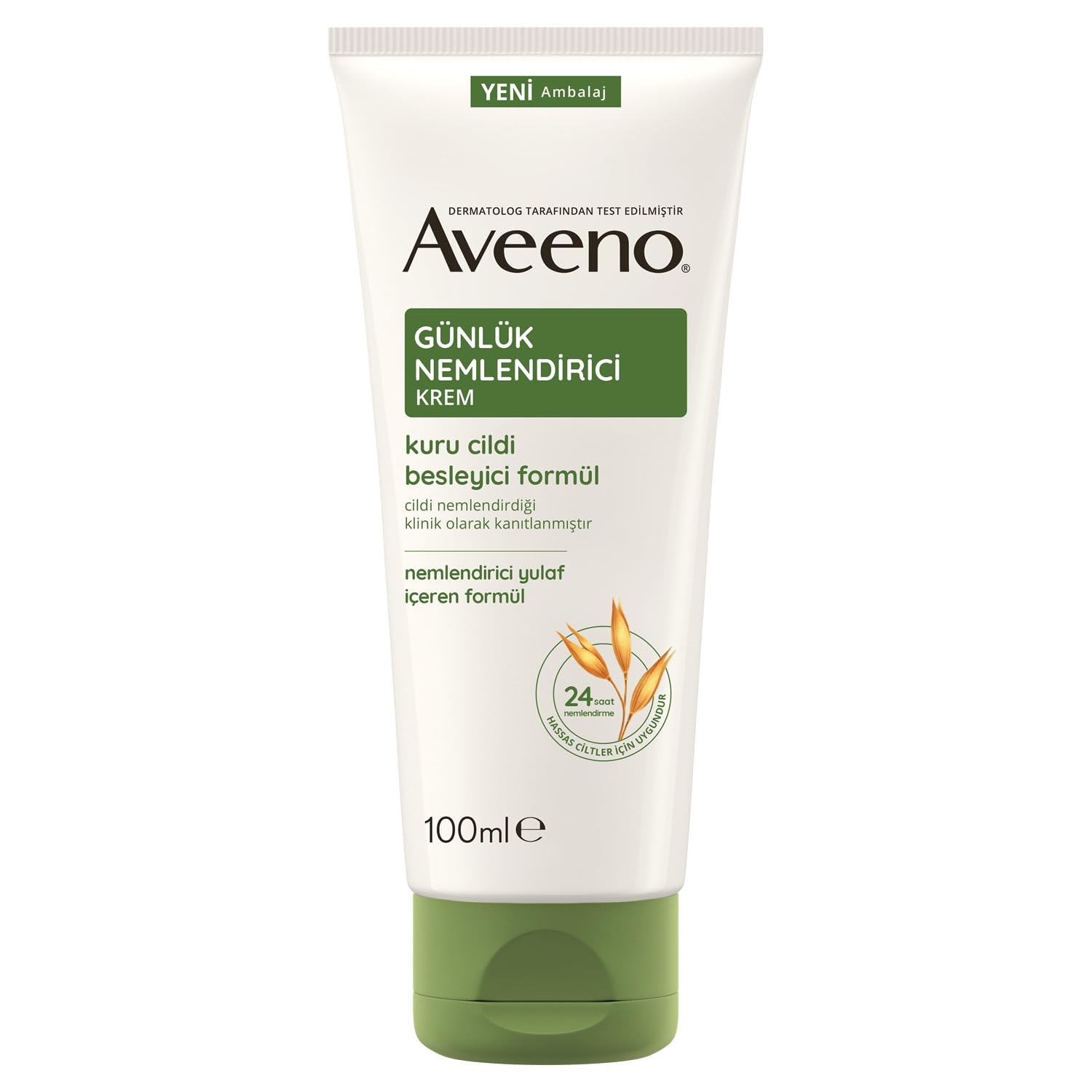 Aveeno, Günlük Nemlendirici Krem 100ml, Beyaz-Yeşil