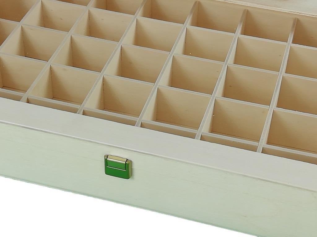 GRECA Caja para Colecciones. En Madera de chopo. Interior con departamentos para Colecciones. En Crudo. Medidas: 45 * 28 * 6 cms.