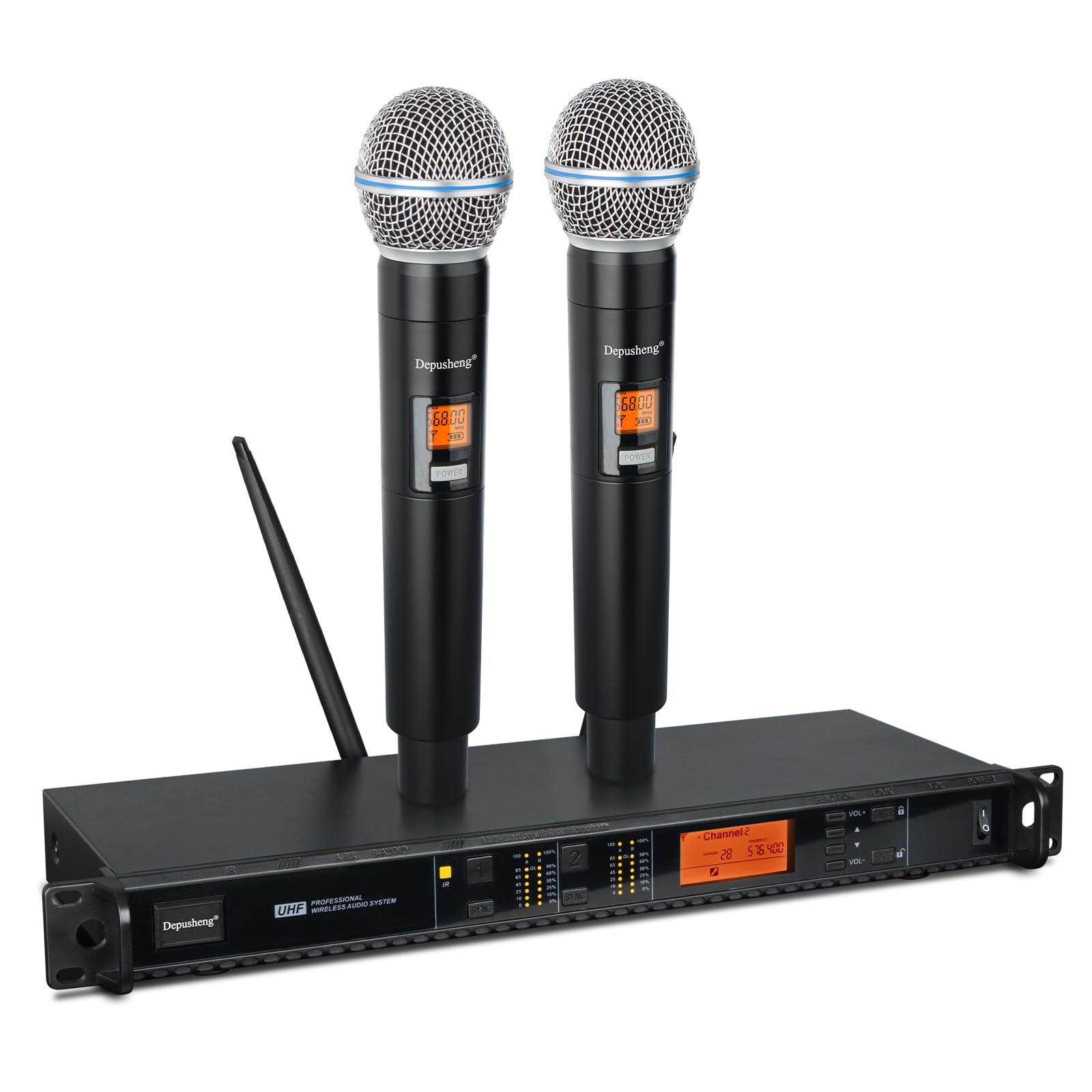Amazon.com: Depusheng Wireless Microphones System with 2 Channels
