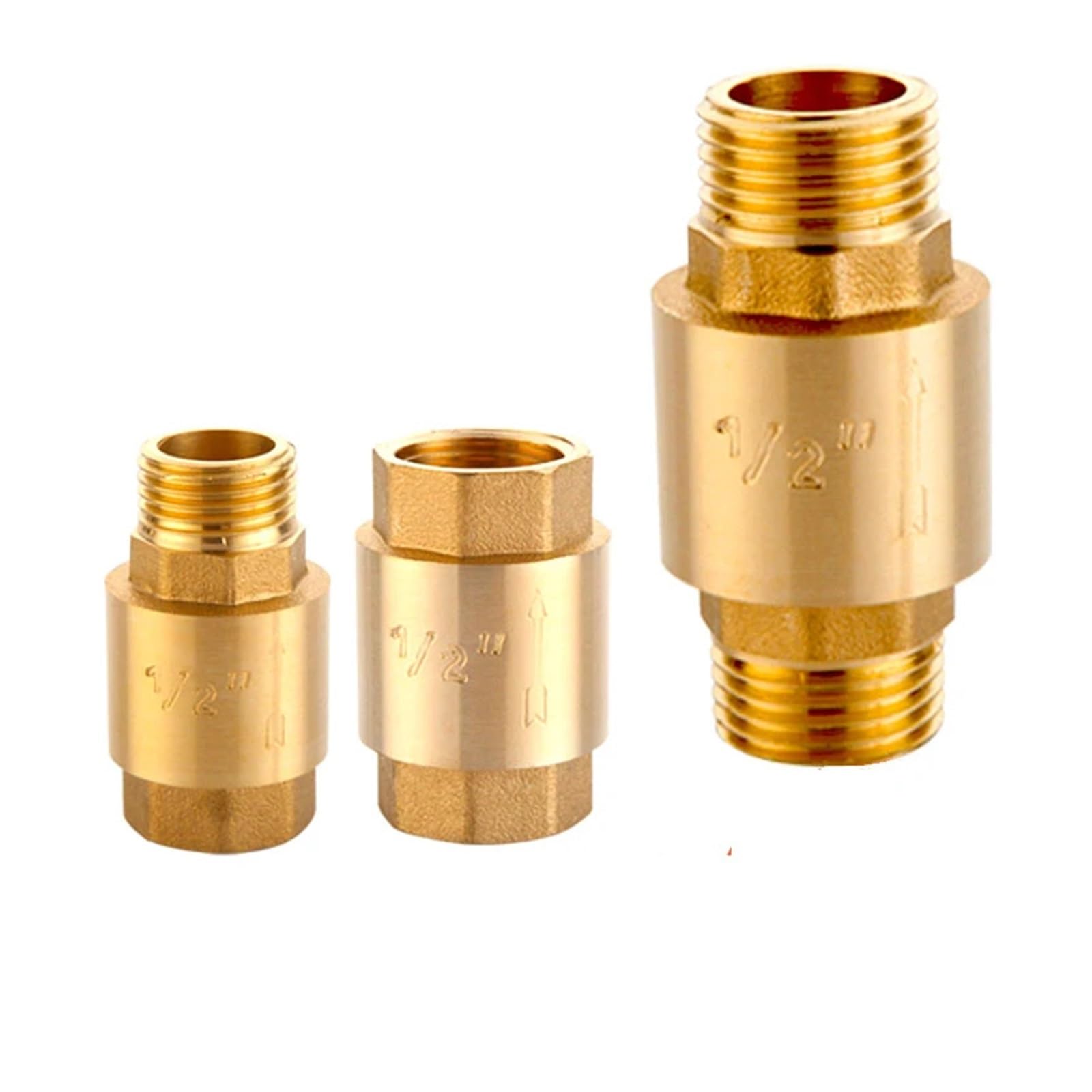 AARTERZZA 1PC 1" BSP Male to Male Thread Brass Vertical Lift Spring Check Valve One Way Non-Return Valve