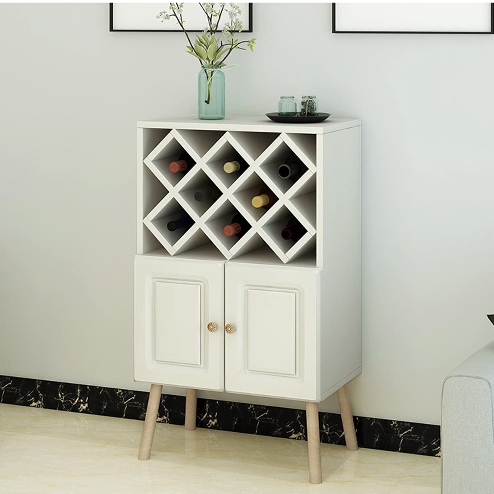 Botellero para bebidas, gabinete de vino, estantes de vino, estantes de vino de pie para el hogar, cocina, bar, gabinetes, estante de despensa, gabinete de bar (color: A)