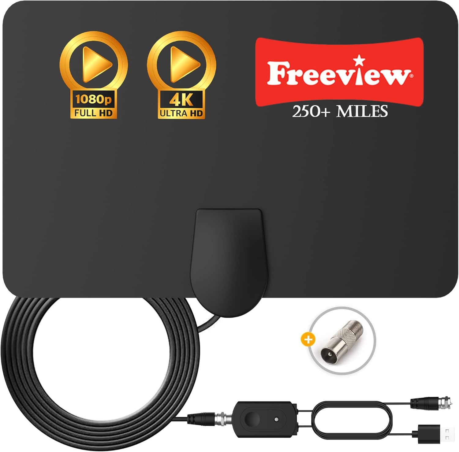 TCFTT TV Aerial Indoor TV Aerial 250+ Miles Freeview Aerial with