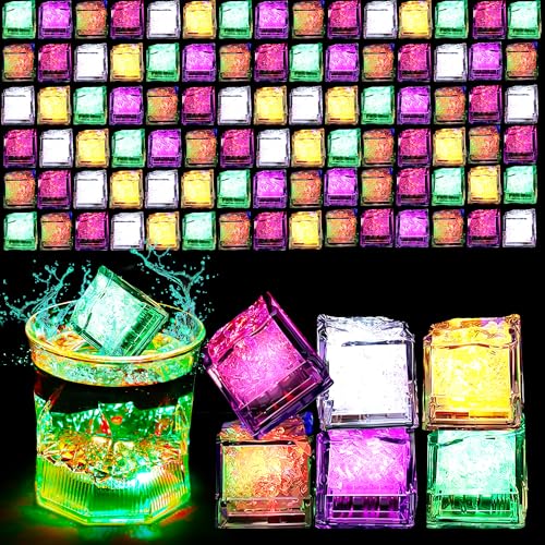 Cubos de hielo acrílicos LED, 108 piezas miniatura 1