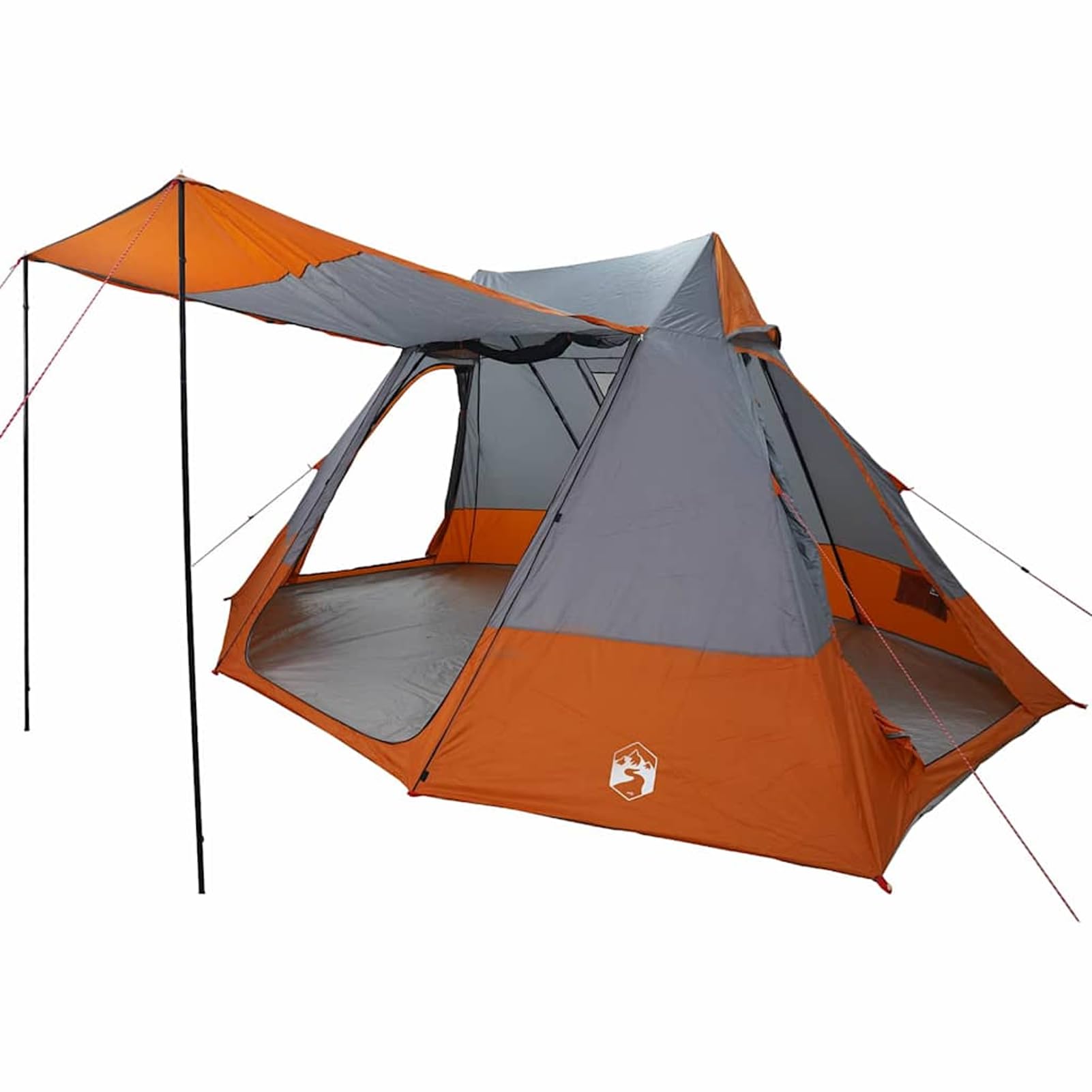 HOMELEN namiot rodzinny kempingowy, przestronny namiot tipi, niebieski, szary, poliester, tafta, 560 x 560 x 300 cm, wodoszczelny, z torbą do przenoszenia, na kemping, festiwale ogrodowe
