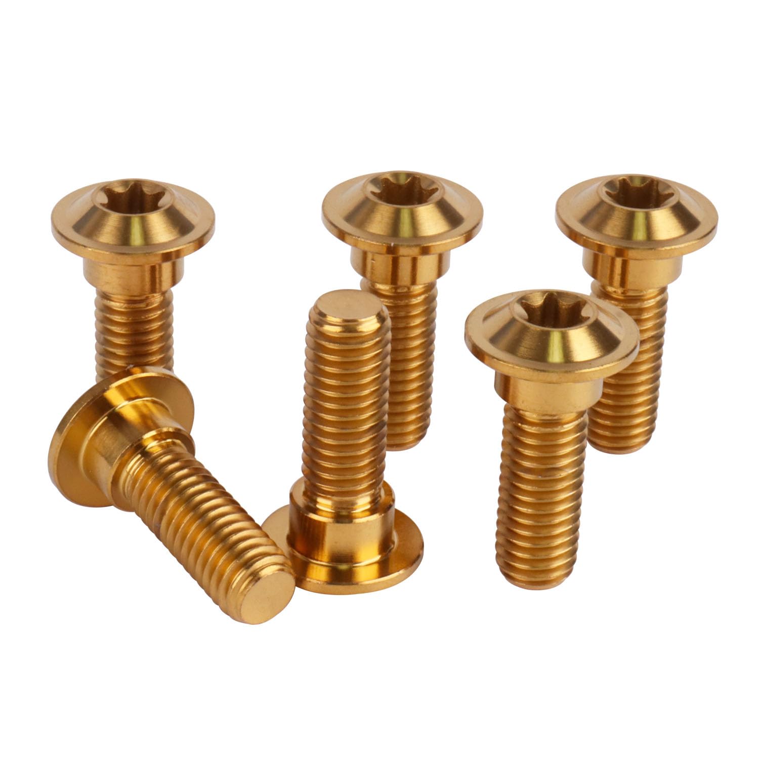 UHDFBDHF 6Pcs Titanium Bolt M8 x 20mm 25mm Motorcycle Rear Brake Rotor Screw (Gold, M8x25mm)