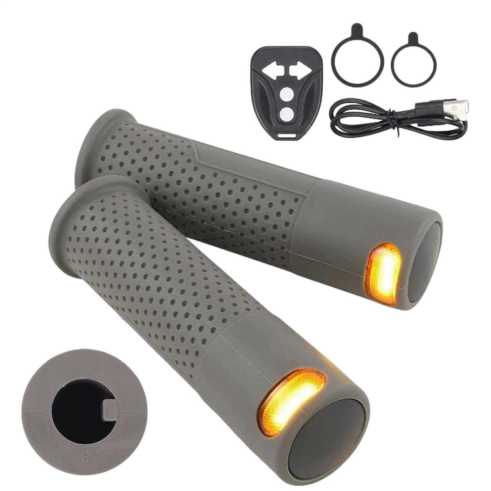 Generico Poignées de guidon pour scooter à LED – Couvertures antidérapantes rechargeables, sans fil, luminosité de conduite nocturne avec | Poignées pour vélo à utiliser sur pistes cyclables S