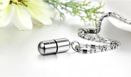 Miniatura 7 de OIDEA Stainless Steel Pill Case Capsule Cross Medicine Keepsake Pendant Necklace Jewelry for Women and Men 22 inch Chain