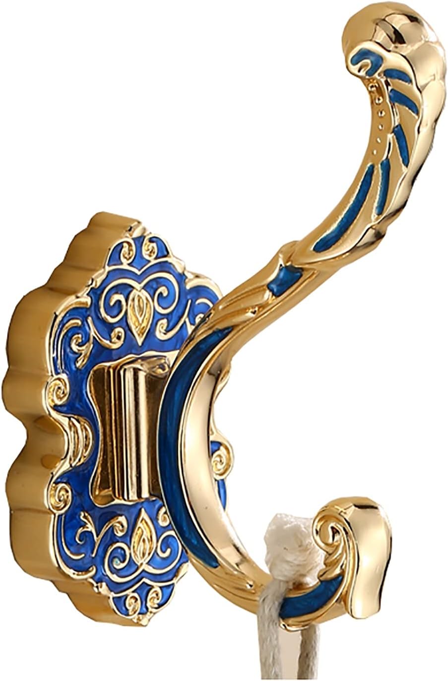 ZSH European Style Coat Hook, Double Hook Robe Hook, Wall-Mounted Clothes Hanger with Screws, for Bathroom and Bedroom Door Wall Hook (Size : 1PACK)