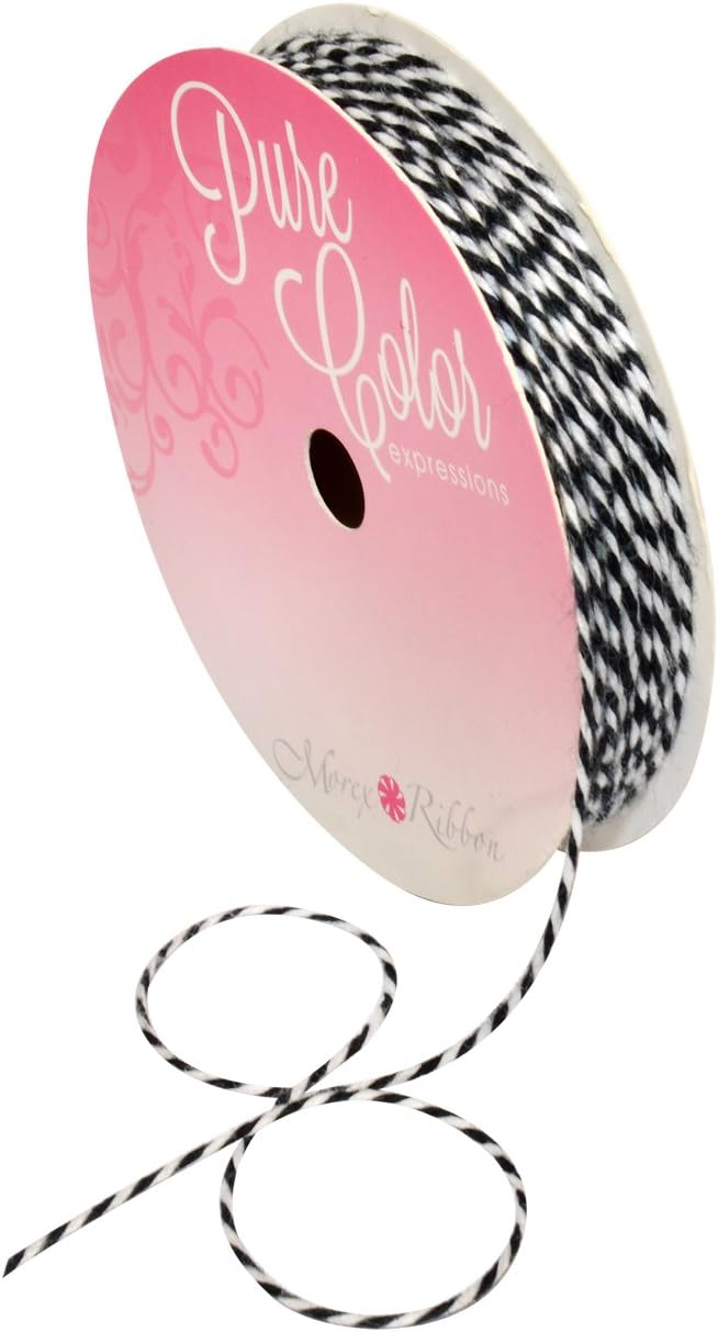 Morex Ribbon 1201.02/00-602 Polyester Baker's Twine Craft Supplies, 1/16" by 700 yd, Light Blue/White