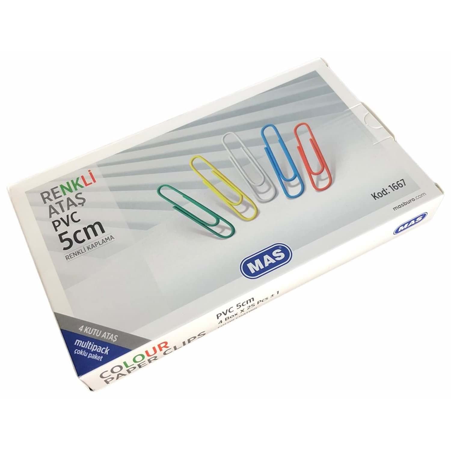 MAS Multipack Renkli Dev Ataş PVC Kaplı 5cm 4 paket 25 adet