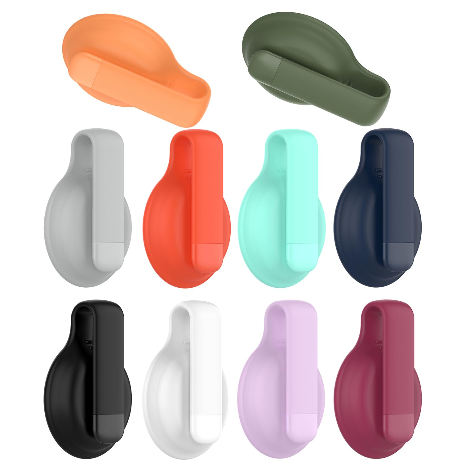 TenCloud Clip Holder Compatible with Apple Airtags Tracker Finder Soft Silicone Protective Case (10Colors)