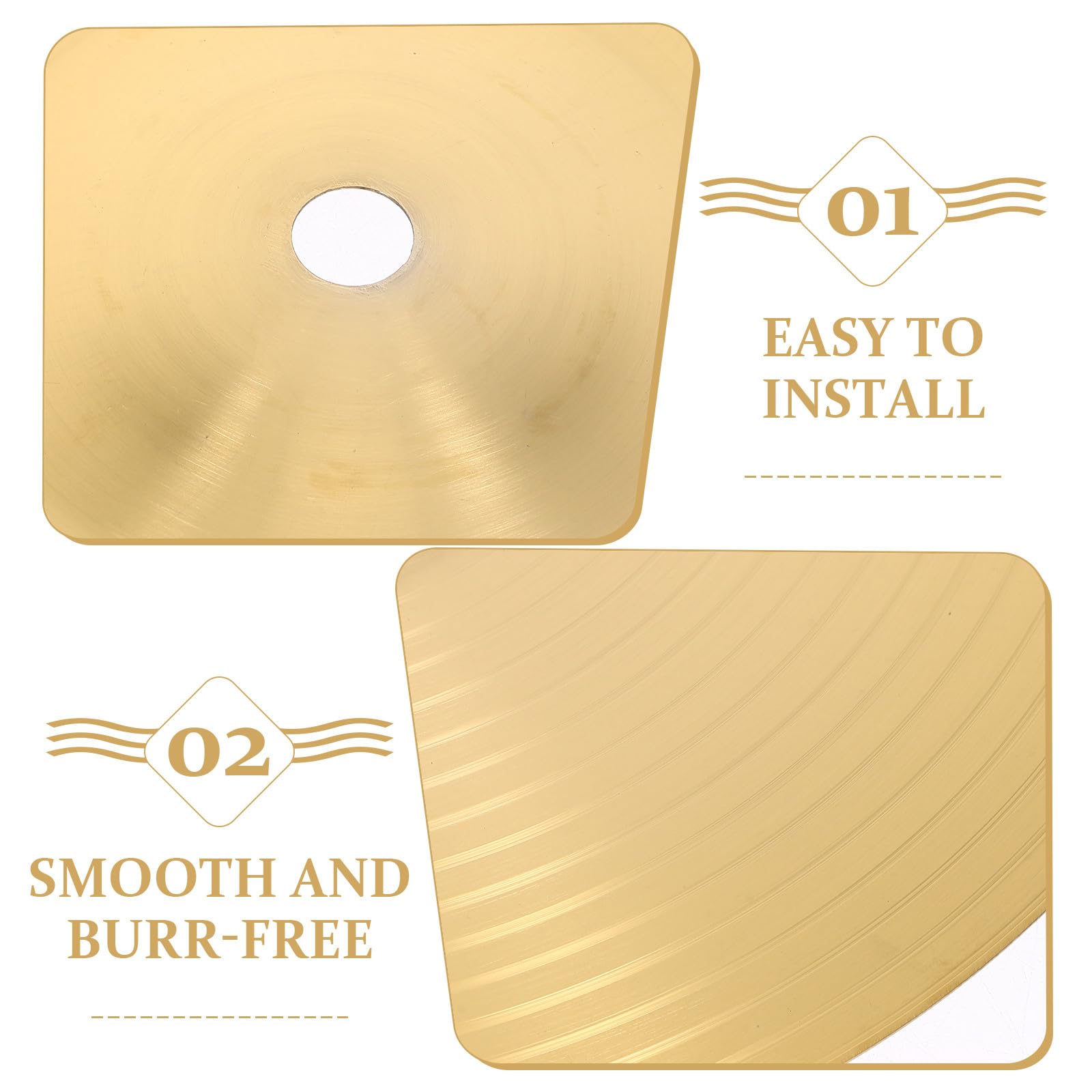 Generico Set di 2 Piatti Crash Resistenti a Danni senza Bave per Batteria Jazz in Ottone Oro per Esercitazioni di Batteria Musicale