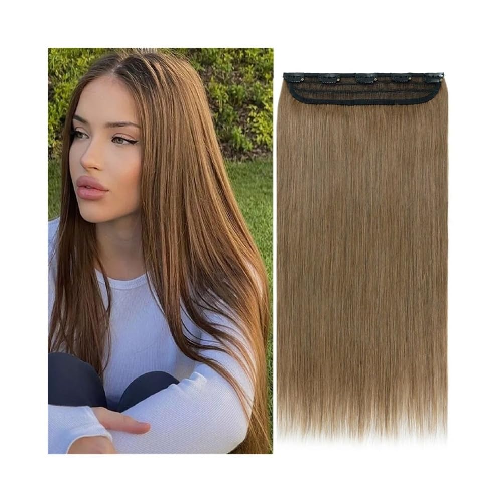 Miękkie Ludzkie Włosy Przedłużanie Włosów Prawdziwe Klip Proste Silky Grube Jednoczęściowy Do Przerzedzania Brazylijski #8 Remy Długie (16 inch)