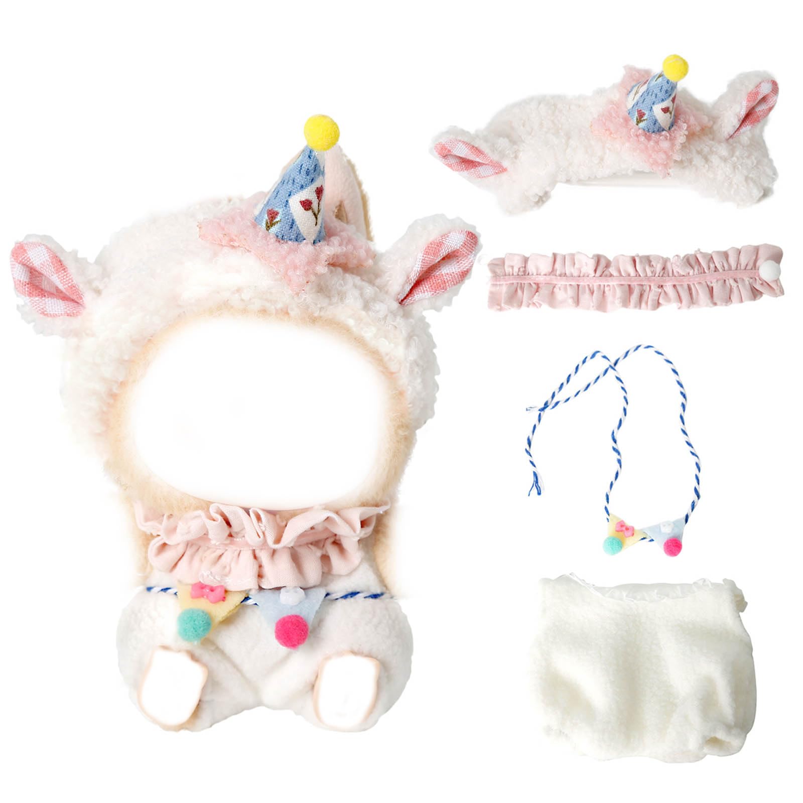 OCQOTAT 4 PCS Clothes for Doll- Clothes for 17cm Dolls Outfit Accessories,Clothes +Headband + Scarf + Belt (No Doll)