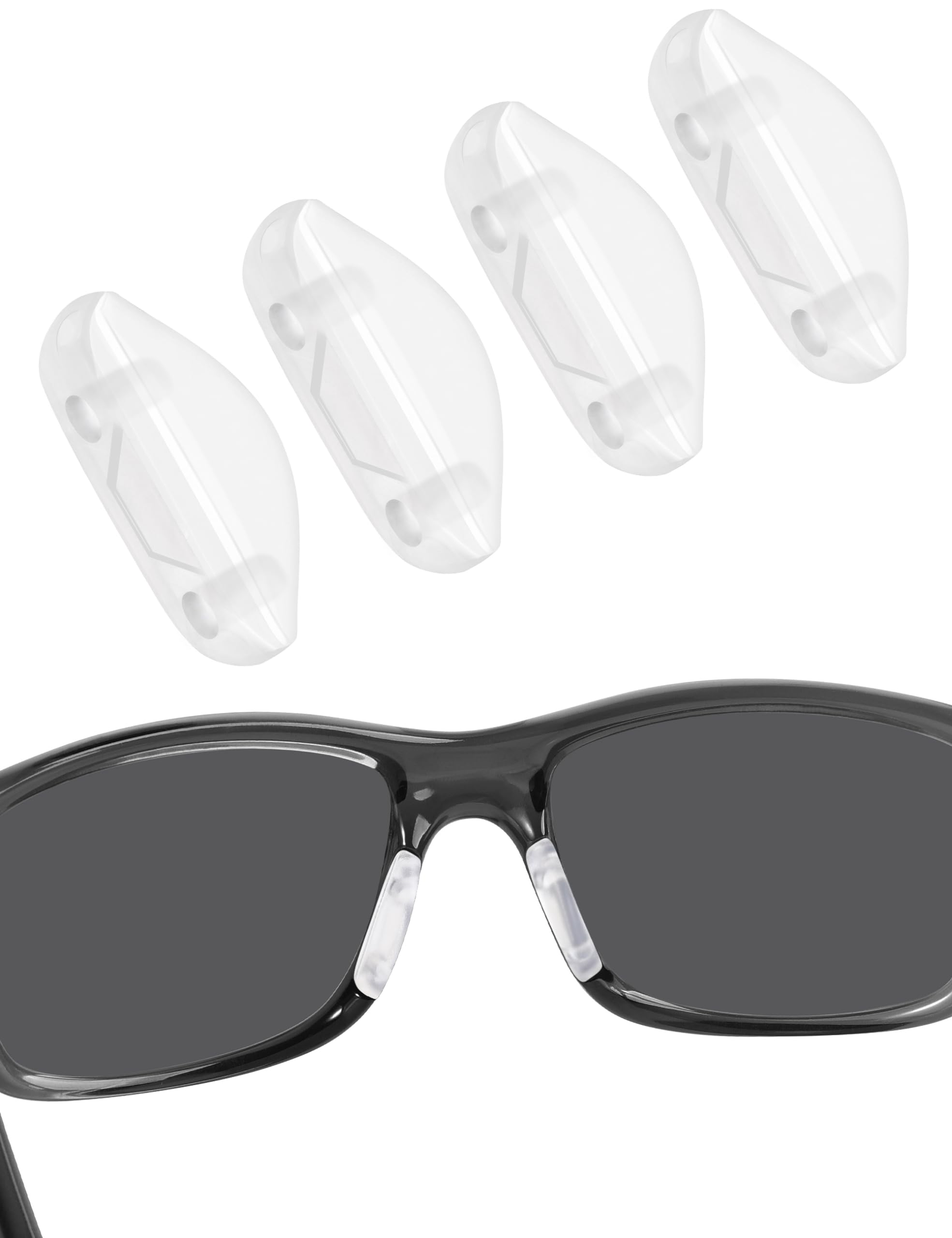 BLAZERBUCK Replacement Nose Piece Nose Pads for Oakley Crosslink Zero OX8076 OX8080 Eyeglass - Clear + Clear
