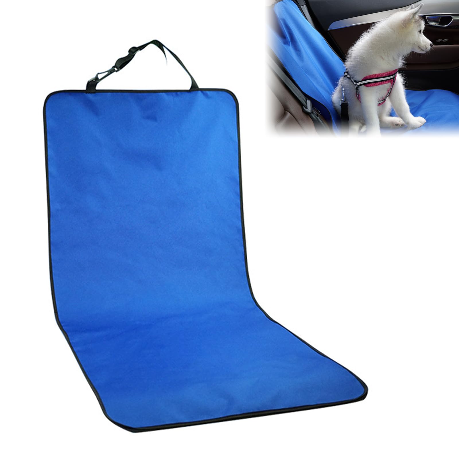 Helweet Fundas Asientos Coche Perros, Funda Coche Perro, Cubierta de Asiento para Perros, Protector de Tapicería para Perros, Evita Que el Sillín se Ensucie, Material Impermeable, Azul