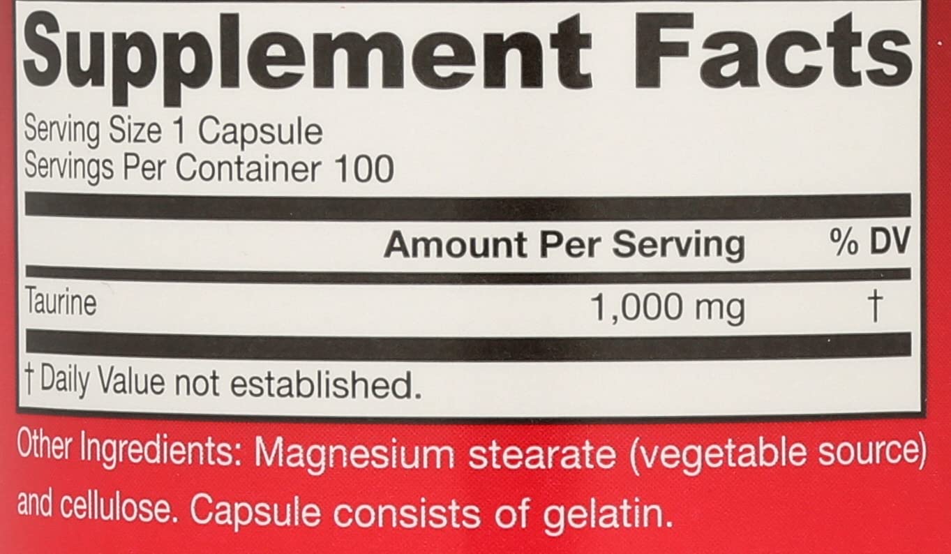 Jarrow Formulas, Taurine 1000, 1000 mg, 100 Capsules 1