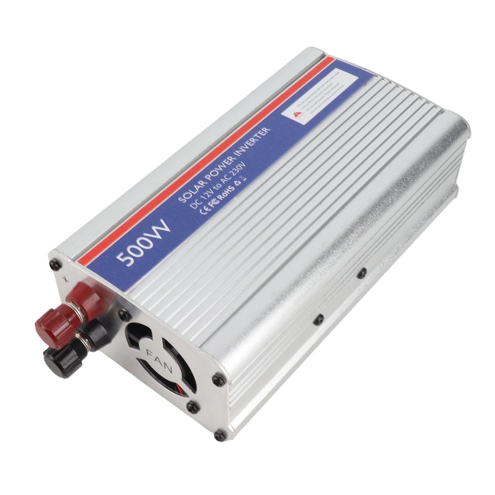 Yosoo Health Gear Przetwornica Mocy Przetwornica Prądu Stałego na Prąd Przemienny ze Stopu Aluminium 12 V DC na 230 V AC 500 W z Wieloma Zabezpieczeniami Kompaktowy Rozmiar Do Akumulatora (SILVER)