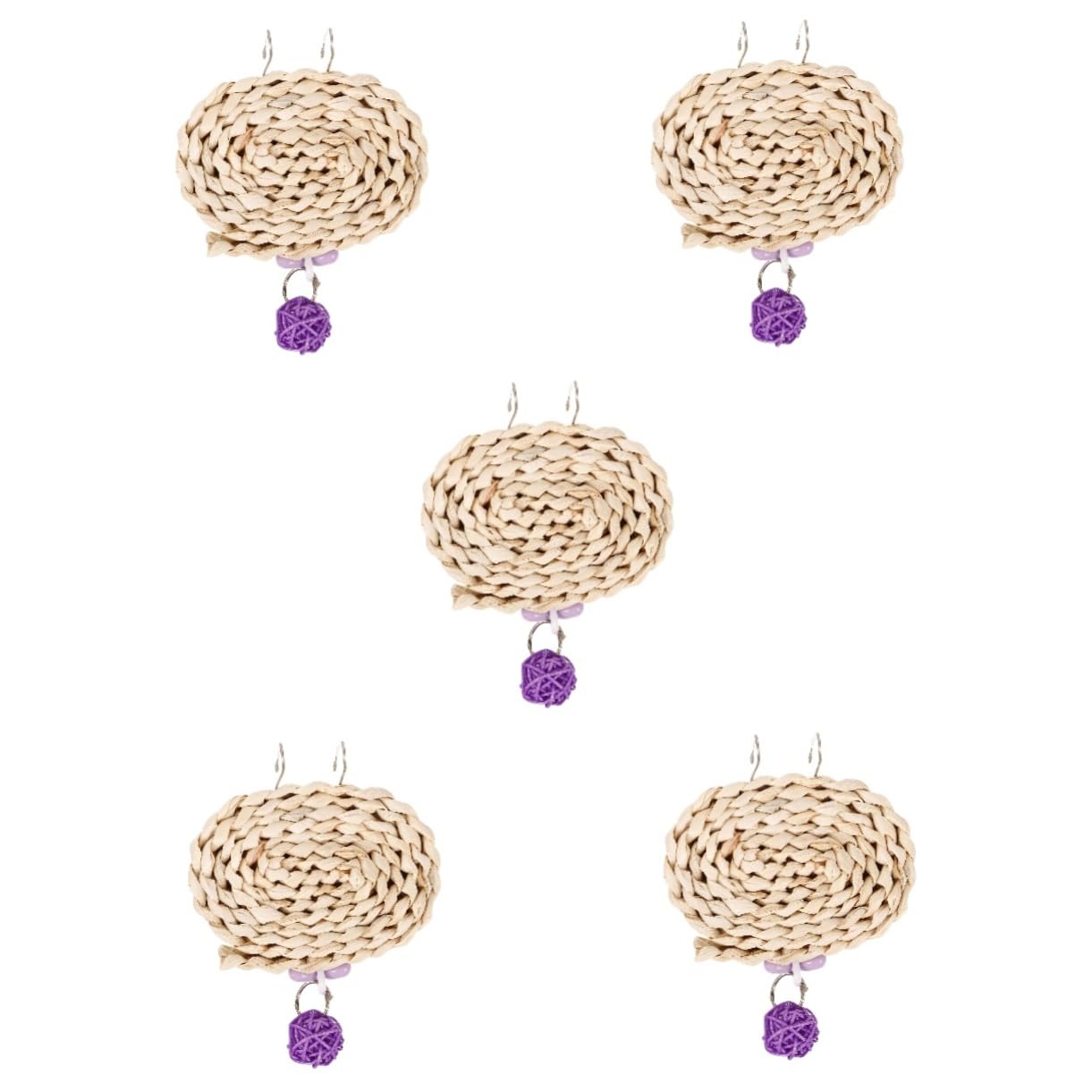 BESPORTBLE 5pièces Jouet à Mâcher Suspendu pour Perroquets Accessoire De Cage pour Oiseaux Jouet De Déchiquetage Et Divertissement pour Oiseaux pour Entraînement Broyage Dents