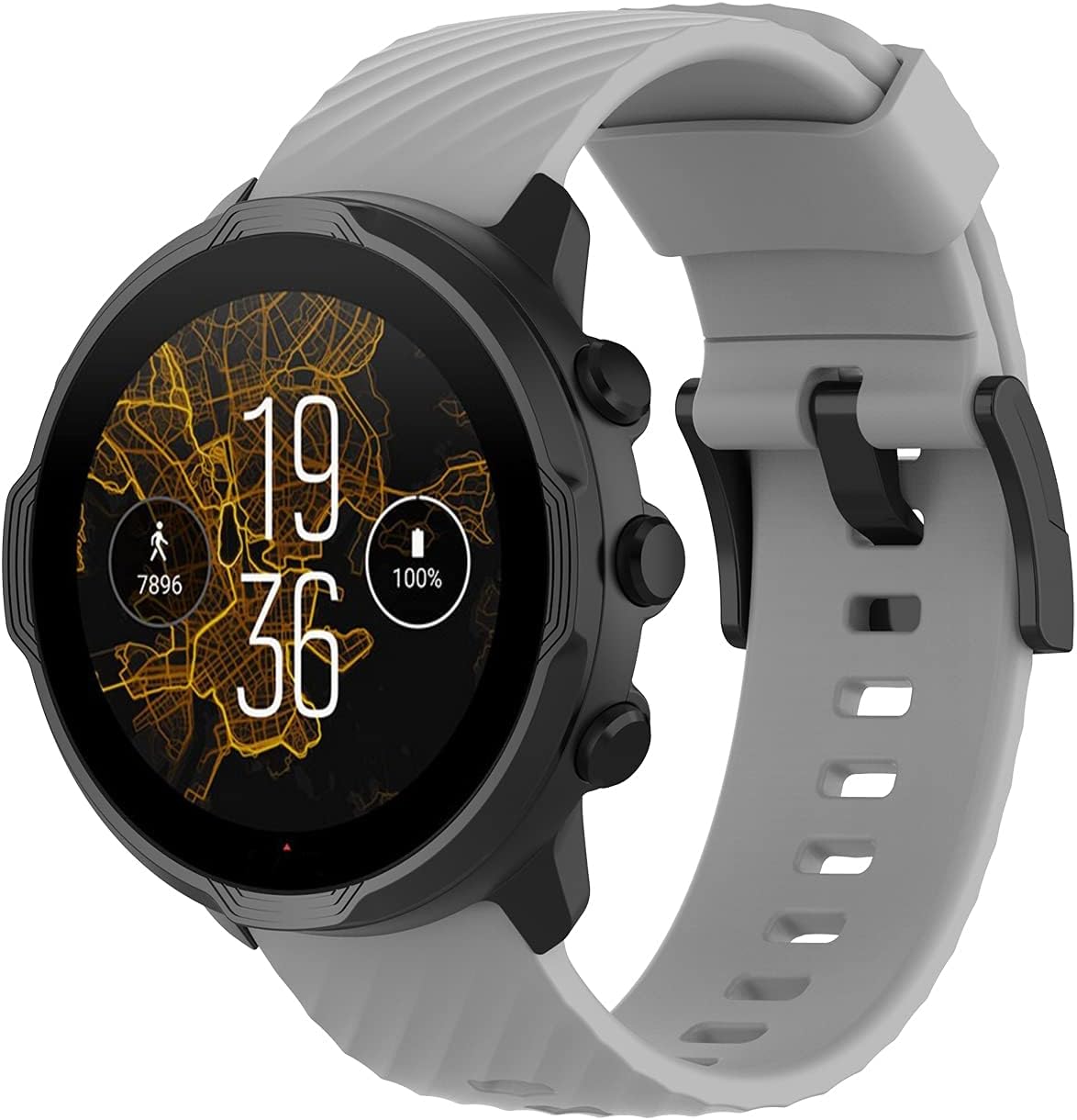 Kompatibel mit Suunto 7 Armband/Suunto 9 Armband,24MM Schnellverschluss Weiches Silikon rostfreiem Metallverschluss Ersatzbänder für Suunto 7/Suunto 9/Suunto 9 Baro