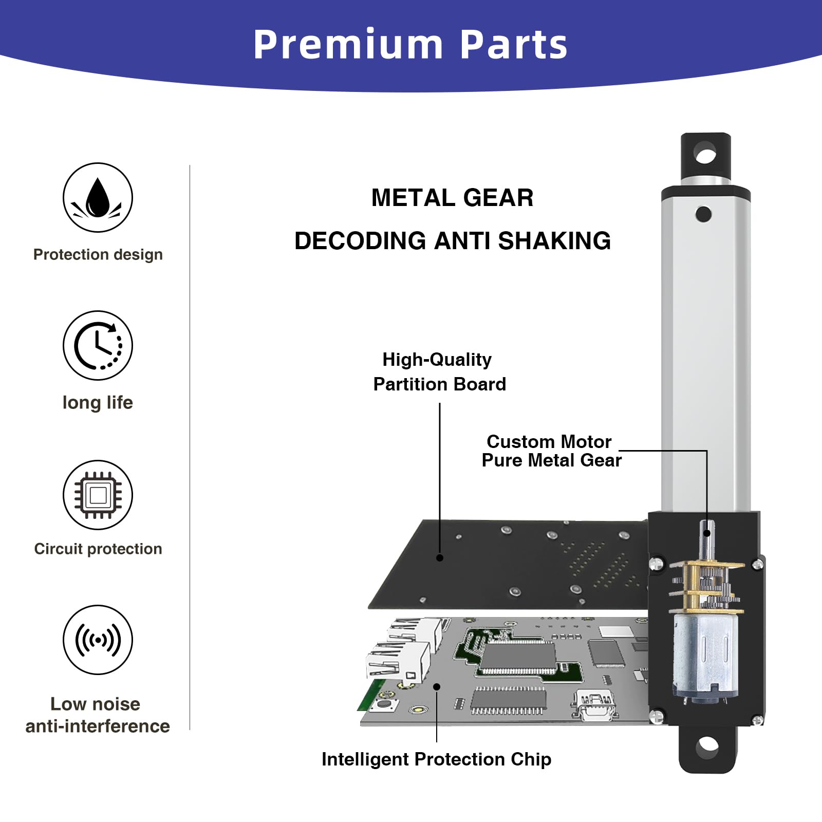 Attuatore lineare elettrico da 2 pollici, 2 kg, mini corsa 12 V, 2 kg, attuatore lineare da 3 cm/s, con staffe per armadi, robotica, automazione domestica, aprifinestra (20N, 50 mm)