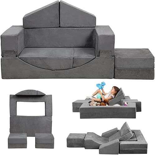 Miniatura 1 de LOAOL Kids Couch, Modular Kids Couch Recliner, Kids Play Couch Imaginative Foam Toddler Couch Play Set for Creative Kids, PlayroomBedroom Couch