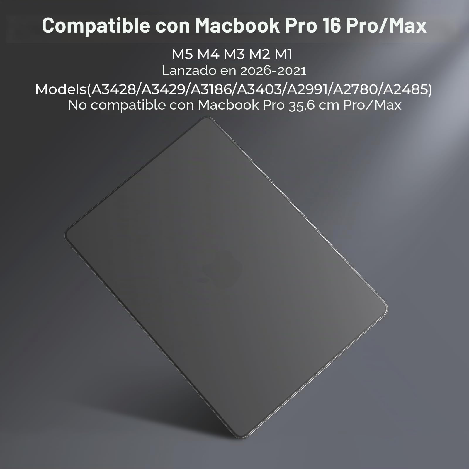 BlueSwan Funda Compatible con MacBook Pro 16 Pulgadas M5 M4 M3 M2 M1 2026 2024-2021, A3428 A3429 A3186 A3403 A2485 A2780 A2991 Pro/MAX, Carcasa PP Duradera Antirozaduras Case - Negro Mate