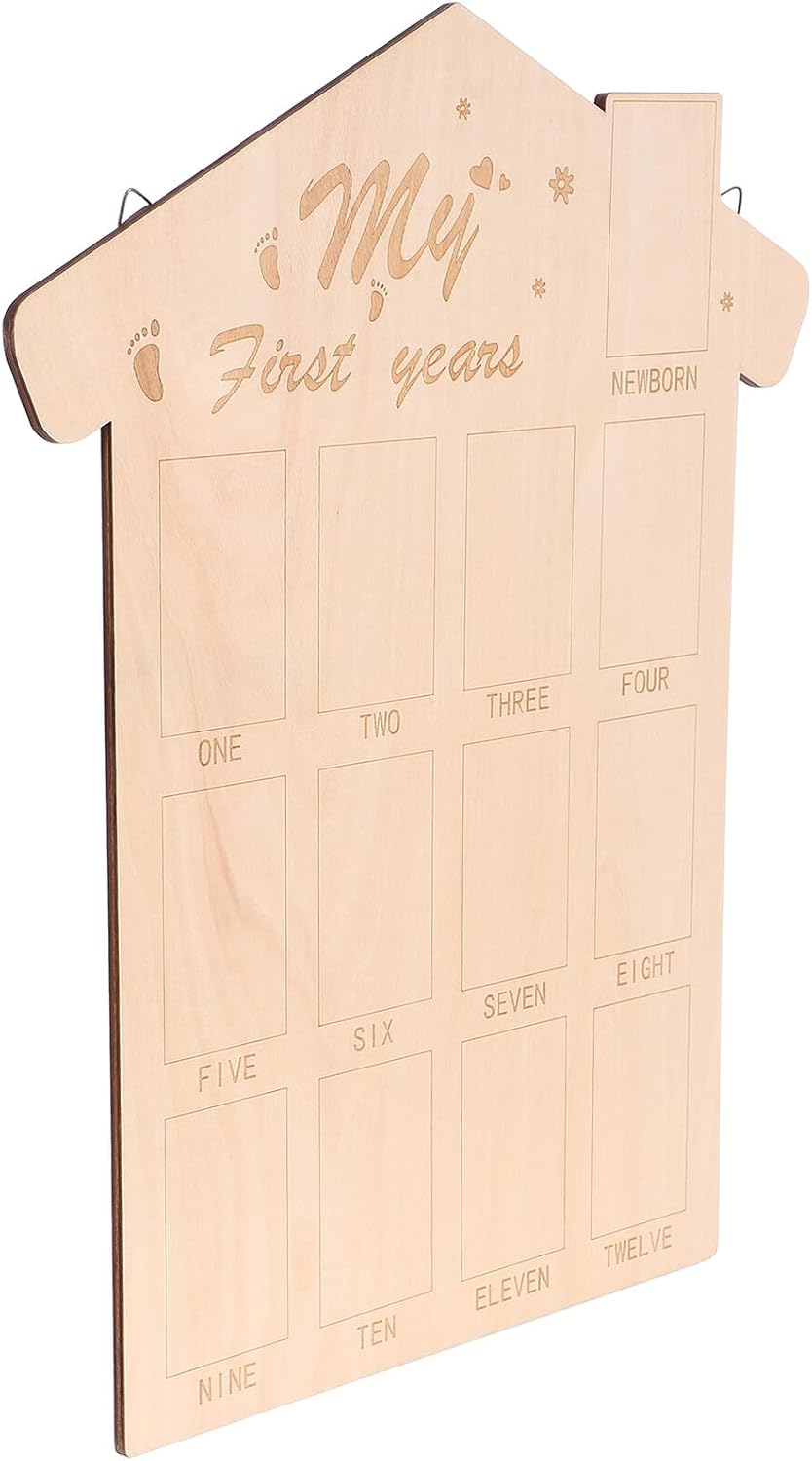 VICASKY Wooden Baby Milestone Picture Frame for First Year Memories