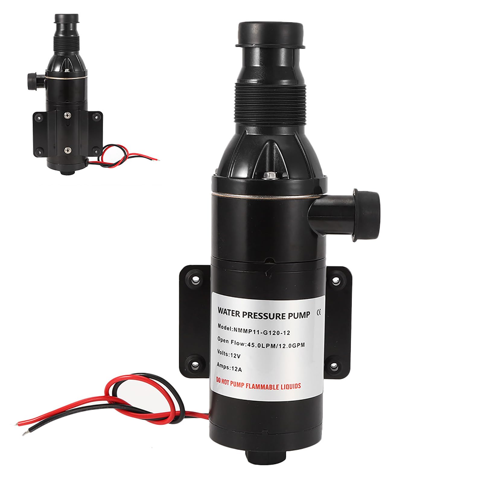 Dioche Macerator 12GPM 12V 45LPM Bomba de Residuos Autocebante de bajo Ruido para Aplicaciones Marinas, Recreativas y Agrícolas