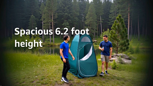 Pop Up Shower Tent - Refugio de Privacidad para Camping, Playa y Senderismo, Tienda de Cambio y Baño Portátil de 6.2 pies con Bolsa de Transporte, Resistente al Agua y Protección UV para Actividades al Aire Libre, Verde miniatura 7