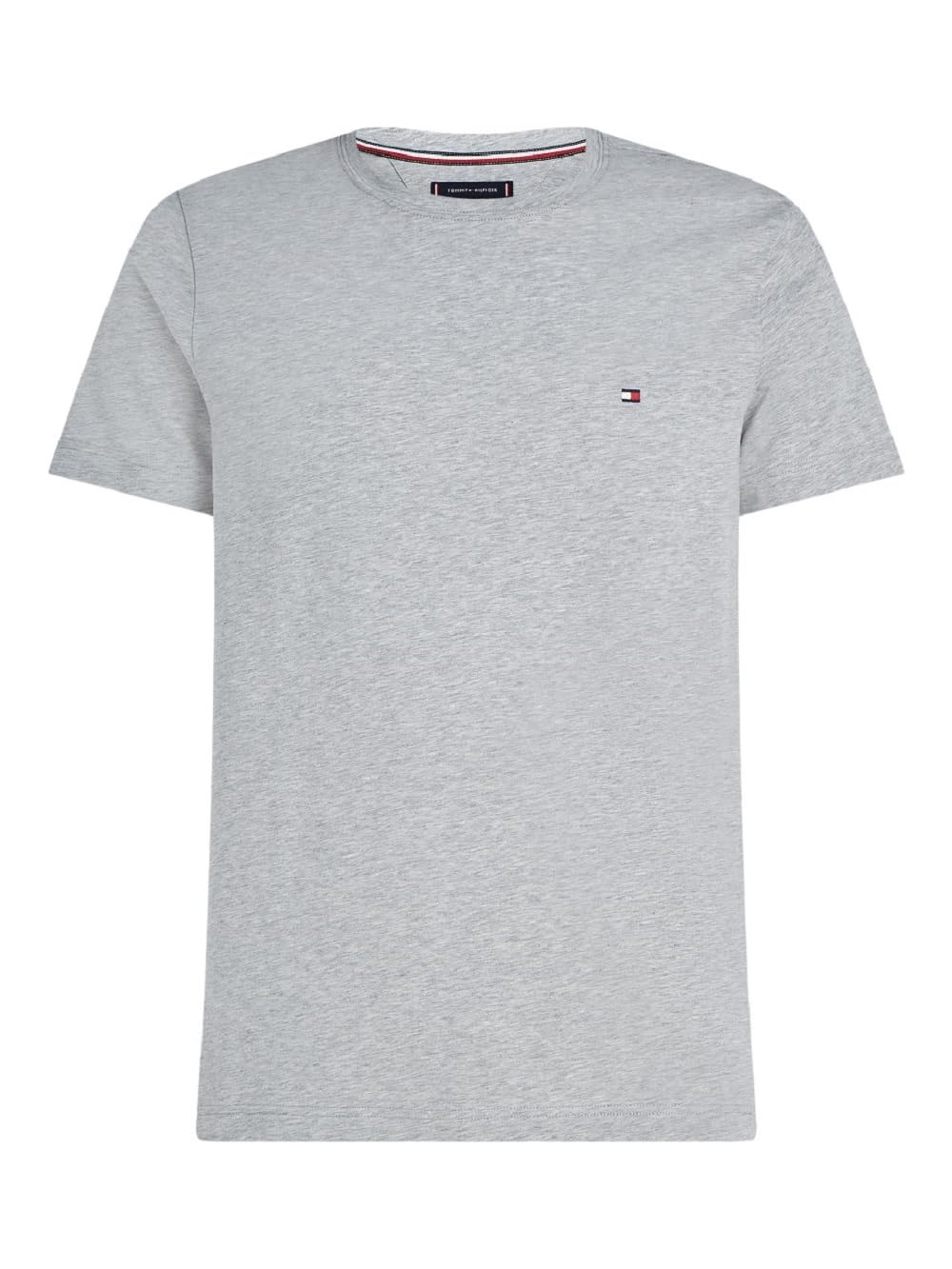 Tommy Hilfiger Men’s Short Sleeve Cotton T-Shirt, Grey (Light Grey Heather), S