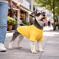 Vista 6 de Lovelonglong Ropa para mascotas, disfraces para perros, camiseta básica en blanco para perros pequeños, color amarillo, talla XS