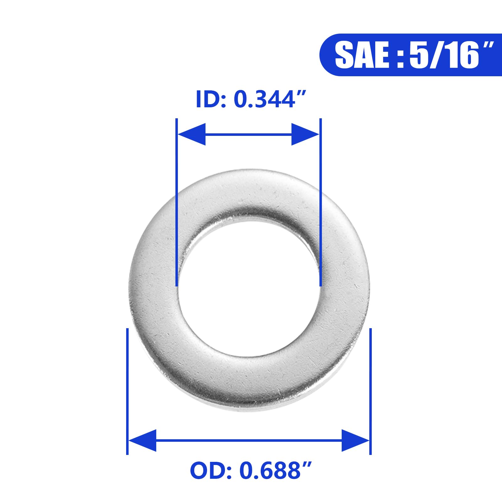 Stainless Steel Flat Washers - 100 PCS -6 Stainless Steel Flat Washers - 100 PCS -6