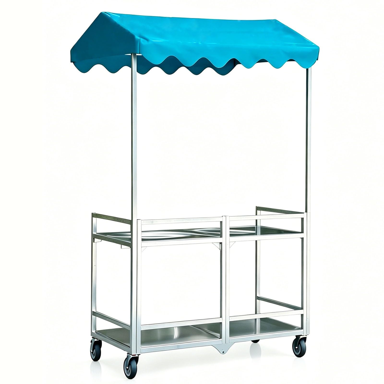 Farmers Market Stand with Canopy, Portable Vendor Cart, Foldable Display Stall for Outdoor Business Market and Street Food