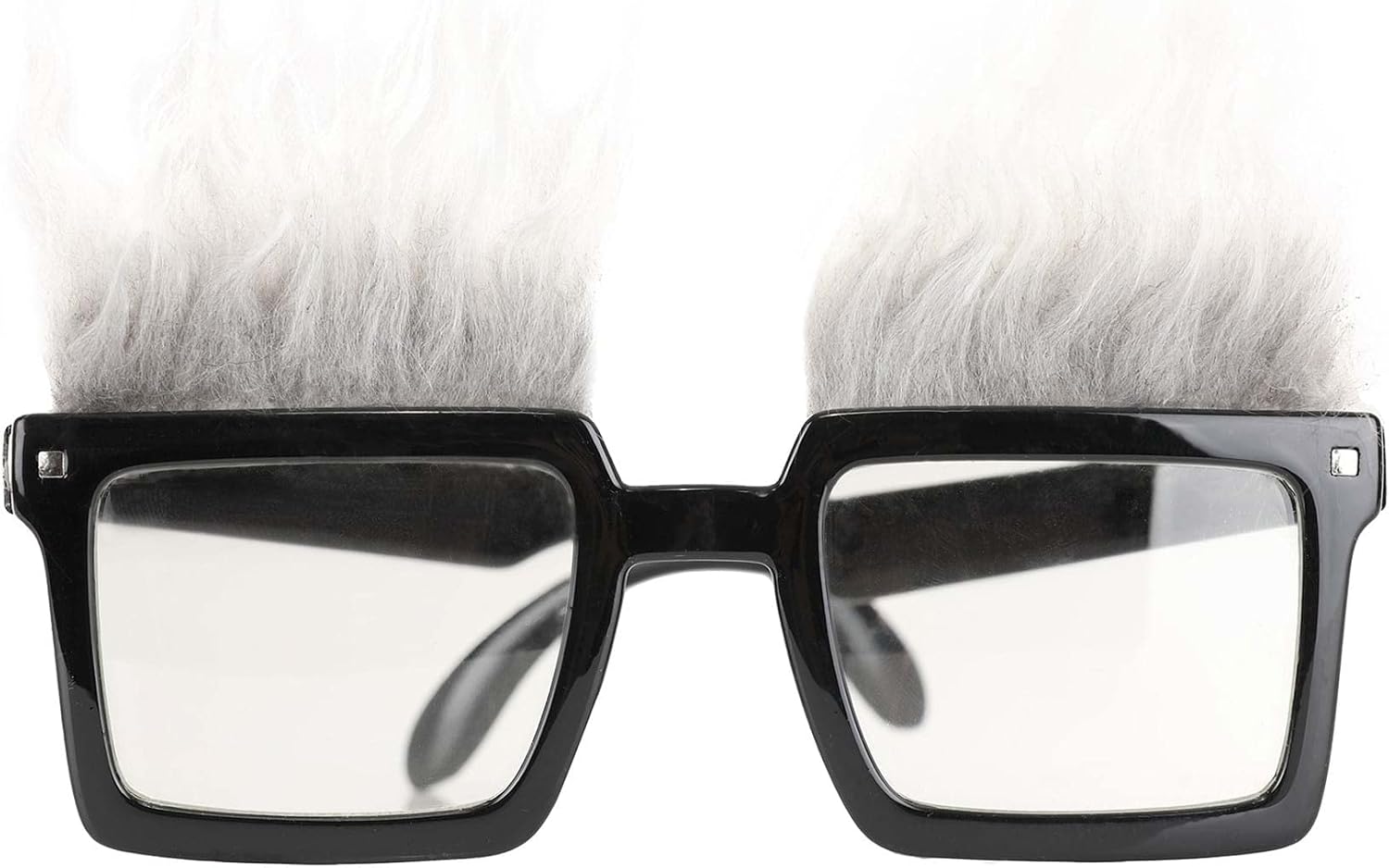 Disney UP Carl Costume Glasses - Plastic Frames with Faux Fur Eyebrows, Officially Licensed