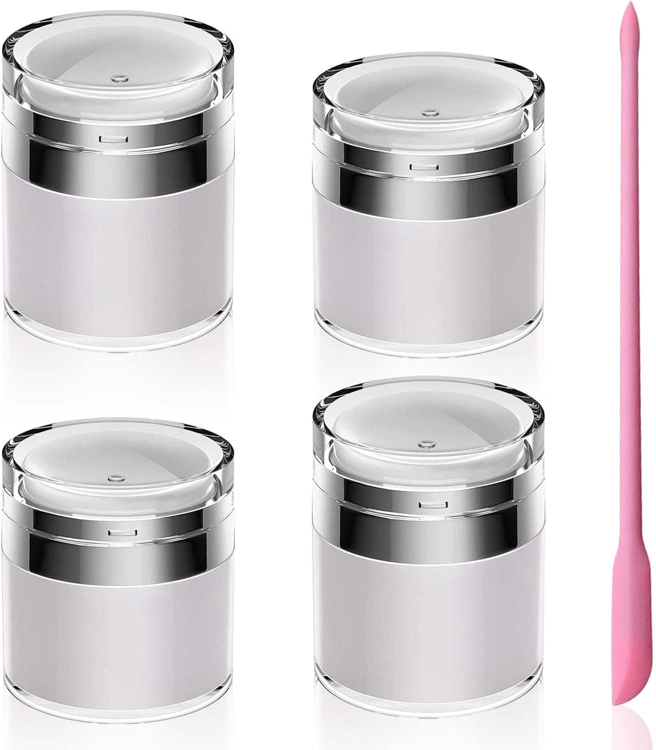 SIMIN 4 PCS Airless Pump Jars Cream Dispenser Moisturizer Pump
