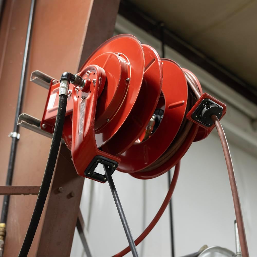 Reelcraft 7800 OMP Heavy Duty Spring Retractable Hose Reel, 50' Oil Hose Not Included