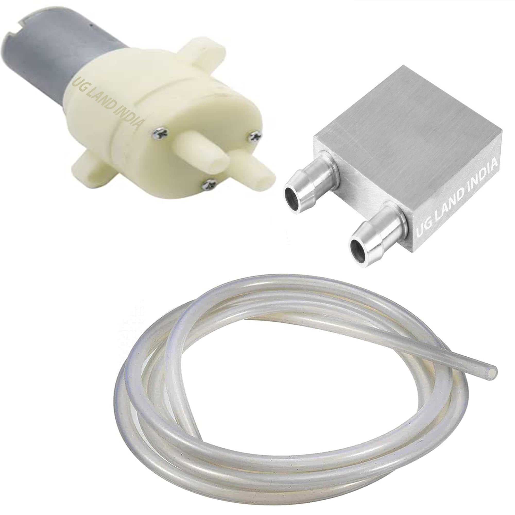 UG LAND INDIA Mini 12V DC Water Pump Motor R365, DC Water Pump Motor, Transparent High Transparency Water Pipe,Aluminum Water Cooling Block, Liquid Cold Water Plate Heat Sink Water Cooled (40x40x12mm) (B0D6KYD511) Amazon Price History, Amazon Price Tracker