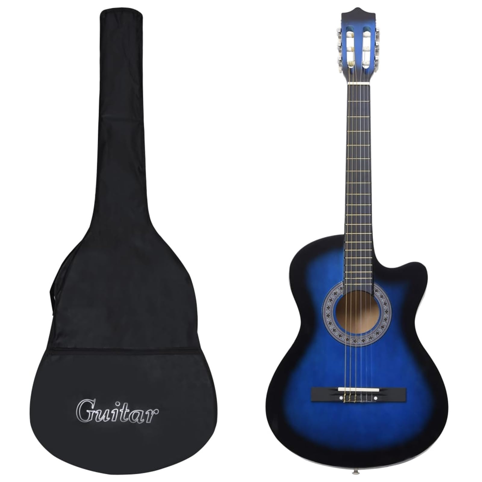JUDYY Set Chitarra Classica Western 12 pz con 6 Corde Blu 38",Arte e Svago,Hobby e Arti Creative,Strumenti Musicali,Strumenti a Corda,Chitarre-70135