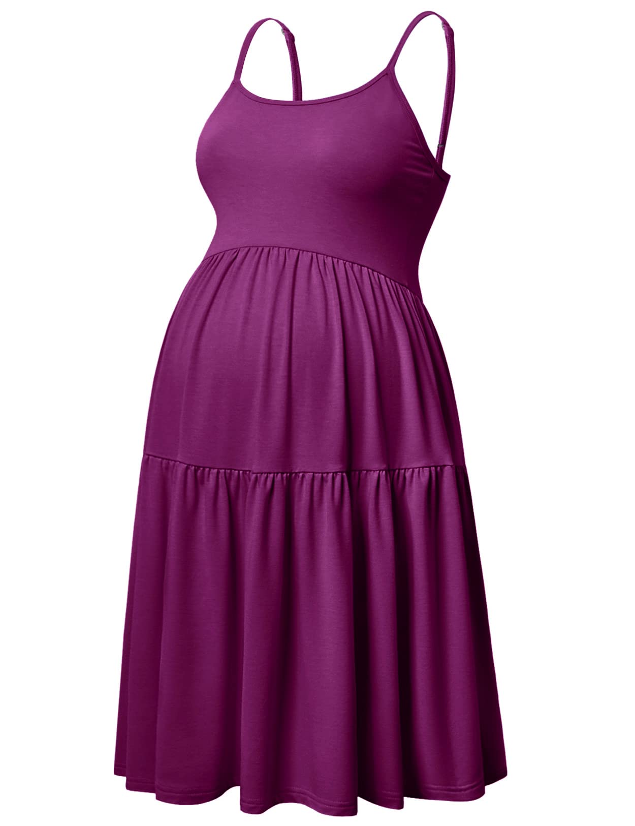 GINKANA Women's Sleeveless Maternity Dress Adjustable Strappy Summer Casual Swing Dress for Daily Wearing Or Baby Shower