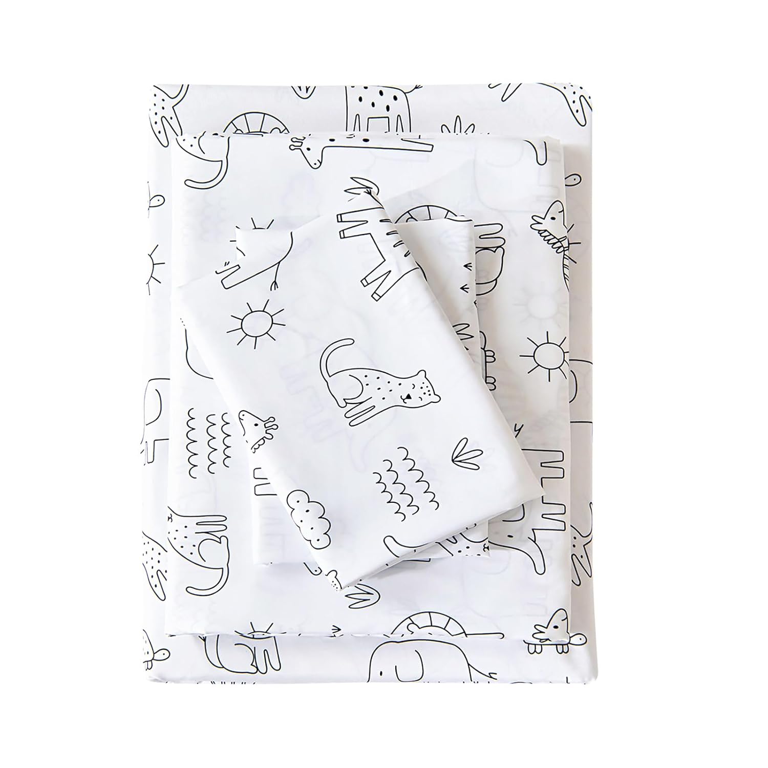 MCO Kids Full Size Bed Sheets Soft Microfiber Full Size Sheets for Boy Girls 4 Pieces Breathable Full
