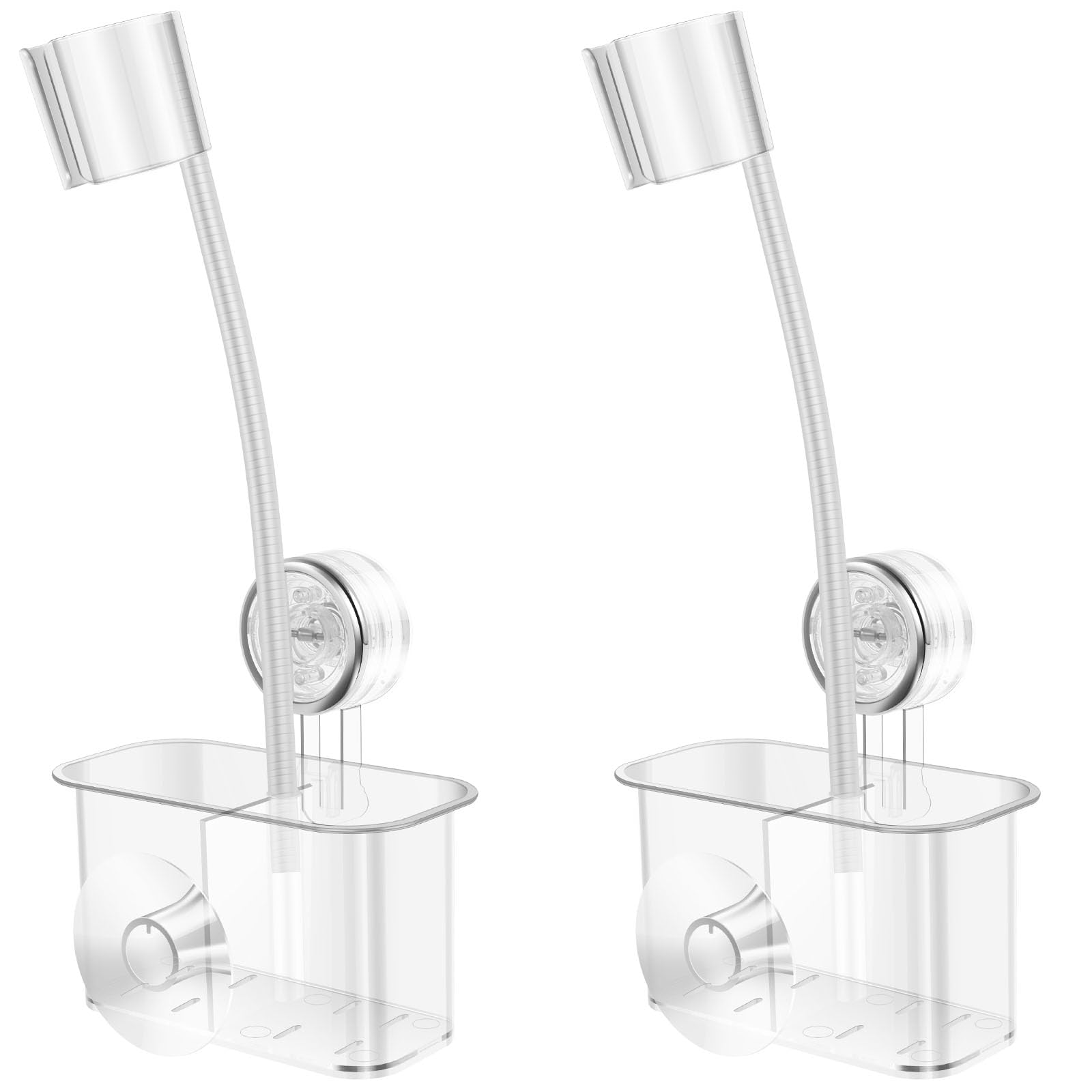 US 2Pcs Hair Dryer Holder Adjustable Suction Cup Blow Dryer Organizer Wall Mounted Hair Dryer Hanger Hands Hair Dryer Storage Rack Hairdryer Stand with Storage Grid for Hair Dryer(2,transparent color)