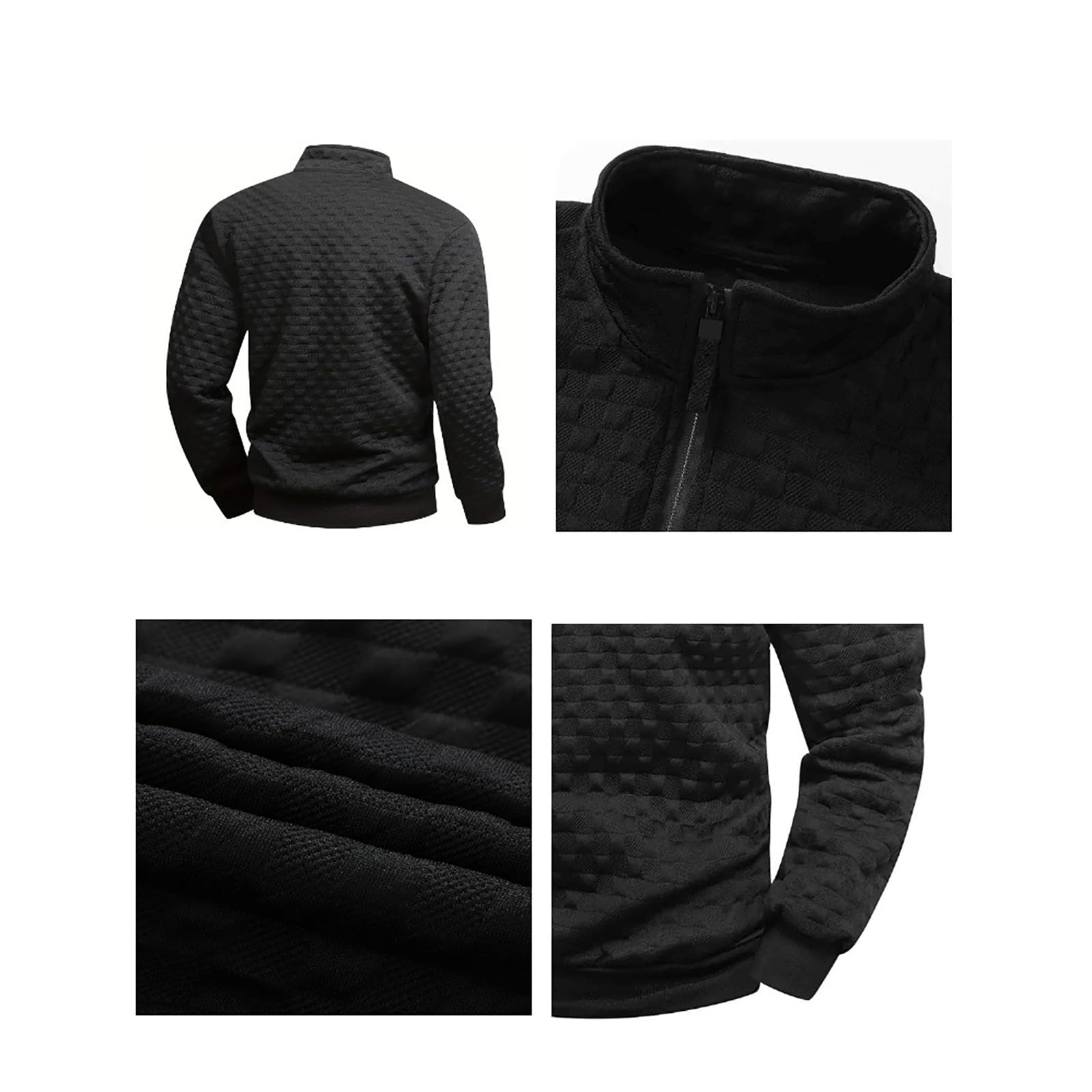 Sudaderas con Capucha Corta Sudadera Holgada Sin Y Media Cremallera para Hombre, Nueva, De Primavera Otoño Navidad Familia Parka Hombre Jersey Manga Oversize Chandal Completo Camisas