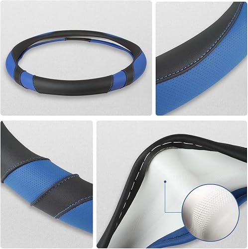 Miniatura 5 de West Llama Funda personalizada para volante de automóvil Dodge RAM 1500 2500 3500, 15.5-16 pulgadas (negro + azul tamaño grande)